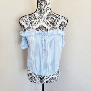 Alcott Off Shoulder Striped Crop Top